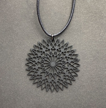 ステンレスネックレス（マットブラック)　華(HANA)