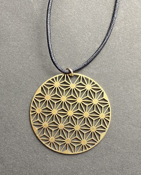 ステンレスネックレス（ゴールド)　麻の葉(ASANOHA)