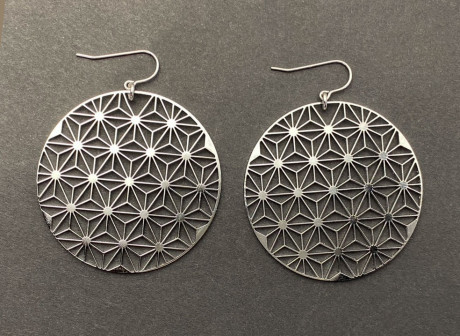 ステンレスピアス（シルバー)　麻の葉(ASANOHA)