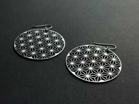 ステンレスピアス（シルバー)　麻の葉(ASANOHA)