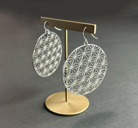 ステンレスピアス（シルバー)　麻の葉(ASANOHA)