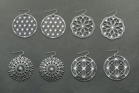 ステンレスピアス（シルバー)　麻の葉(ASANOHA)