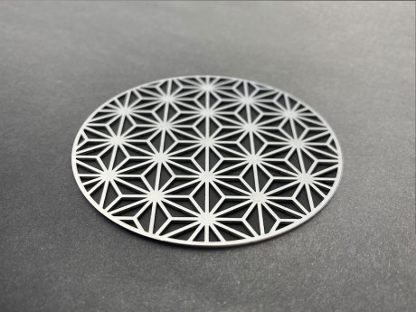 【Winter sale 開催中！】ステンレスコースター (金箔ベース)　麻の葉