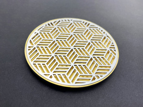 【Winter sale 開催中！】ステンレスコースター (金箔ベース)　ステラ