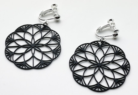 ステンレスイヤリング（マットブラック)　香(KOU)