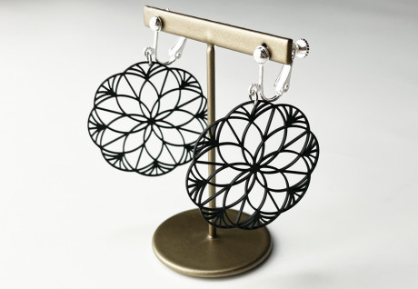 ステンレスイヤリング（マットブラック)　香(KOU)