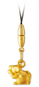 純金製ストラップ　干支　【子】子孫繁栄