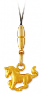 純金製ストラップ　干支　【午】疾風迅雷