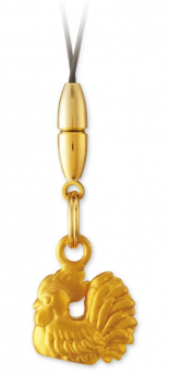 純金製ストラップ　干支　【酉】青雲之志