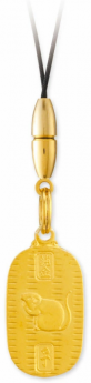 純金製ストラップ　小判型　【子】子孫繁栄