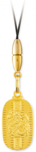 純金製ストラップ　小判型　【辰】大願成就