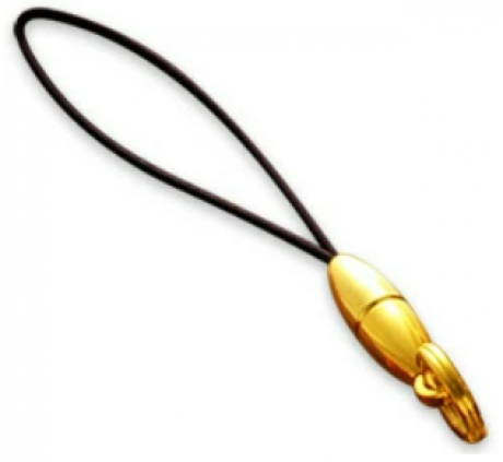 純金製ストラップ　小判型　【巳】金運招福