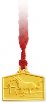 K18　干支絵馬根付　【午】疾風迅雷