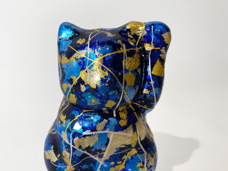 京金彩まねきねこ　青